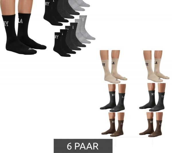 6 Paar SCOTCH & SODA Herren 1/2-Terry High-Quarter-Crew-Socken Alltags-Socken Business-Socken Größe 41-46 SS43513 Braun, Beige, Dunkelgra