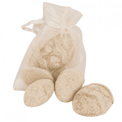 Bernsteinwürfel in Ostereierform, Seide, 4,5 cm, Organza-Säckchen mit 3 Stück