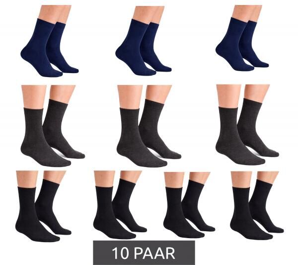 Atmungsaktive 10 Paar CAPPUCCINO ITALIA Damen & Herren Bambus-Socken Alltags-Str&uuml;mpfe Freizeit-Socken 11685 Schwarz/Dunkelblau/Grau