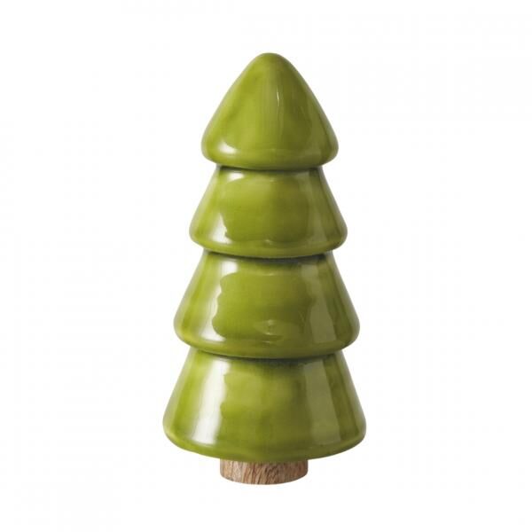 Boltze Weihnachtsbaum „Freya“ aus Mangoholz, grün, 12,5 cm