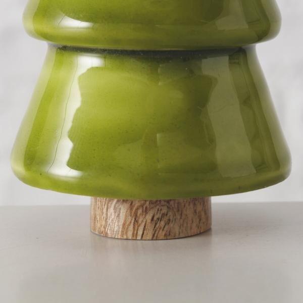 Boltze Weihnachtsbaum „Freya“ aus Mangoholz, grün, 12,5 cm