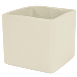 D&M Depot bloempot vierkant Basic mat creme 19 cm