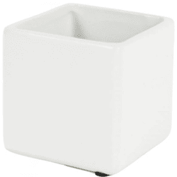 D&M Depot bloempot vierkant Basic mat wit 19 cm