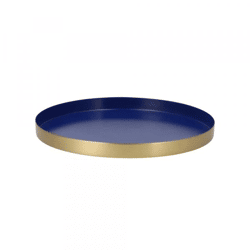 Dienblad Marrakech blauw goudkleurig 26 cm