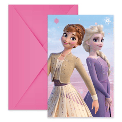 FROZEN 2 WIND SPIRIT - 6 FSC PAPER DIE CUT INVITATIONS & ENVELOPES