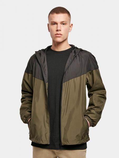 funktionale Build Your Brand Herren Jacke Kordelzug Rei&szlig;verschluss 78 g/m&sup2; Khaki