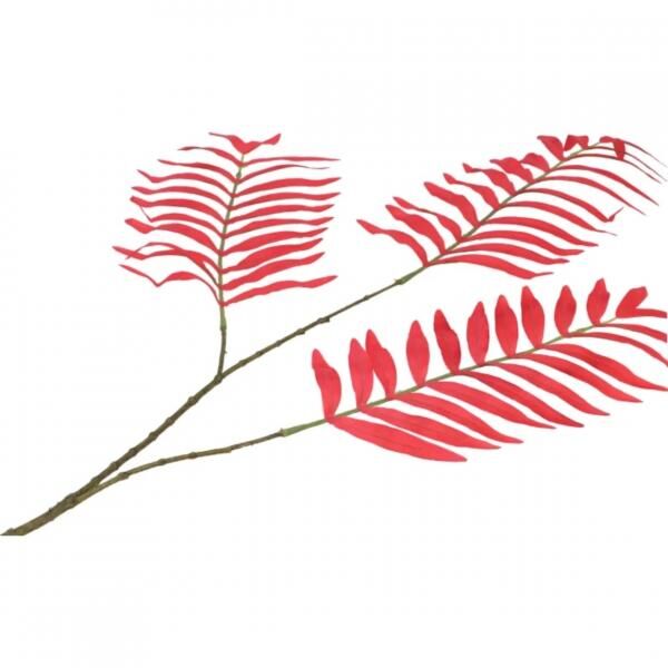 Künstliches Palmblatt Seide rot 95 cm