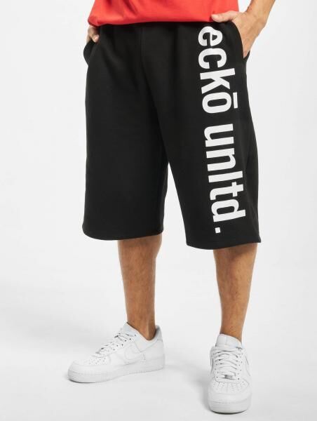 leichte Ecko Unltd. Herren Shorts Kordelzug Taschen 360 g/m&sup2; mit Baumwolle Schwarz