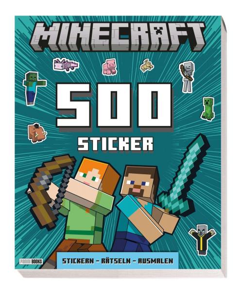 Minecraft: 500 Sticker- Stickern - R&auml;tseln - Ausmalen