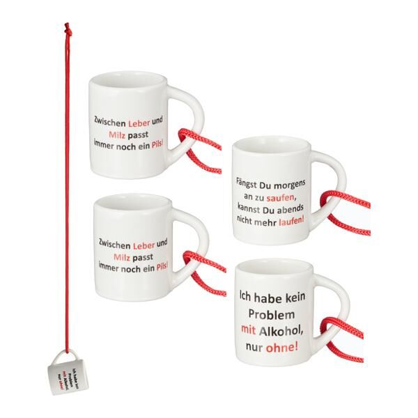 Minitasse XL m. Spruch, zum Umh&auml;ngen, 4/s