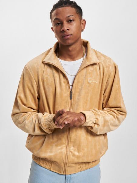 schlichte Karl Kani Herren Jacke Rippb&uuml;ndchen Beige