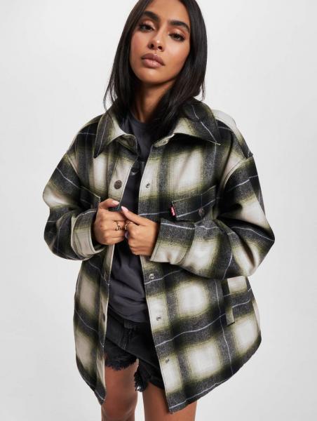 schlichte LEVI&acute;S Damen Jacke Oversize Schwarz/Gr&uuml;n/Wei&szlig;