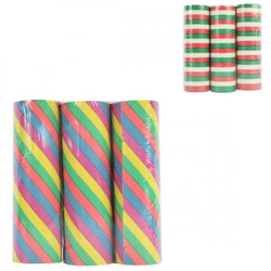 Serpentines schuine regenboog en rood/wit/groen 4 meter 2 assorti set van 3