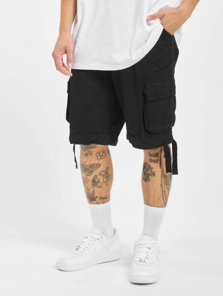 sommerliche Brandit Herren Shorts Rei&szlig;verschluss Taschen Schwarz