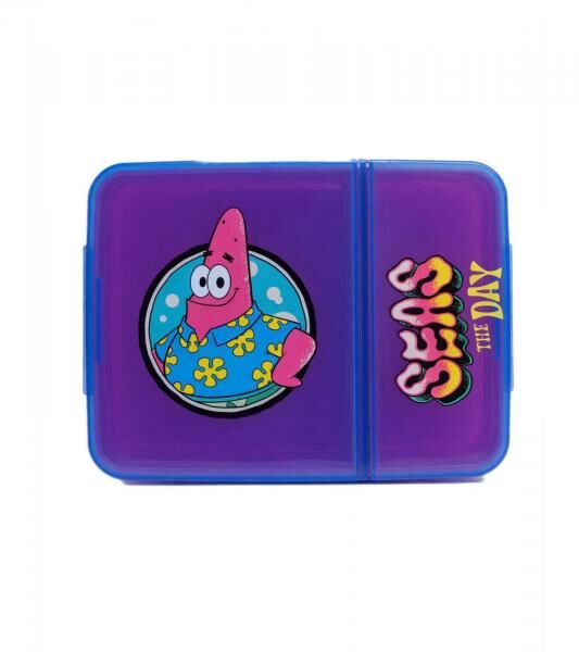 SpongeBob Schwammkopf Brotdose Brot-Aufbewahrungsbox ca. 1,4 Liter Lunchbox mit Patrick Star-Motiv in Rosa/Blau oder mit SpongeBob-Motiv Ge