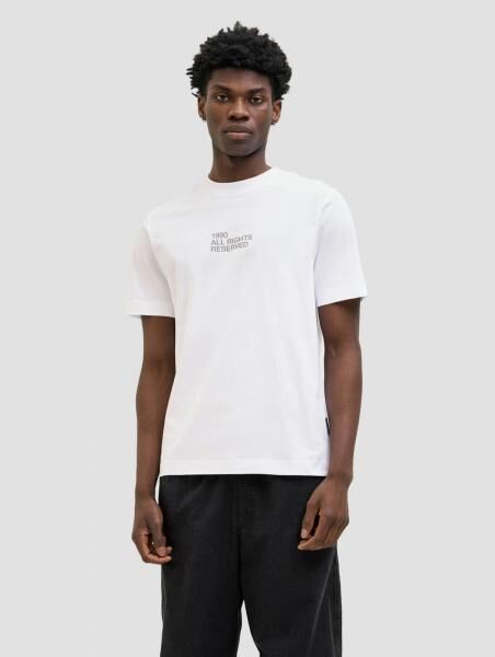 sportliches Jack & Jones Herren T-Shirt mit Baumwolle Wei&szlig;