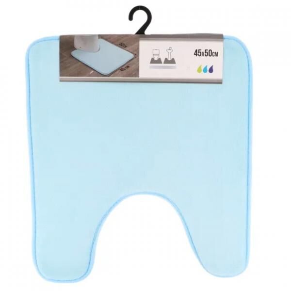 Toilet mat light blue microfiber 45 x 50 cm