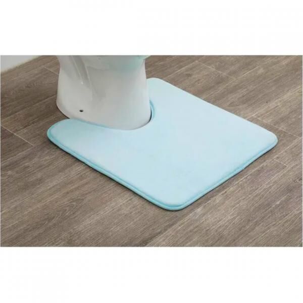 Toilet mat light blue microfiber 45 x 50 cm