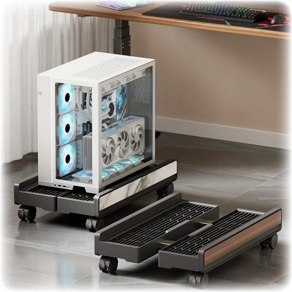 TowerCart – Erweiterbarer und verschiebbarer PC-Tower-Ständer | Breitenverstellbarer Schreibtischwagen mit feststellbaren Rollen