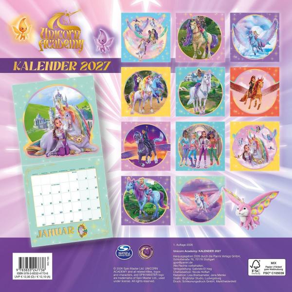 Unicorn Academy: Wandkalender 2027