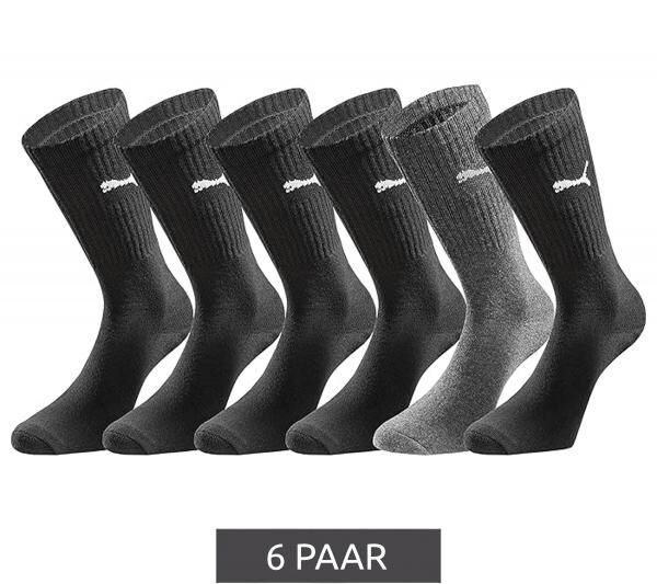 6 Paar PUMA Crew-Socken dickere Business-Strümpfe mit gepolsterten Fußbereich Baumwoll-Socken atmungsaktive Alltags-Socken lange Strümpf
