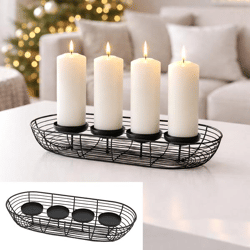 Adventskranz Streben, schwarz, 38cmB