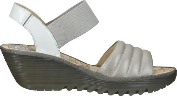 Bequeme FLY London Sandalen Schlupfschuhe f&uuml;r Damen P501414 001 Silber