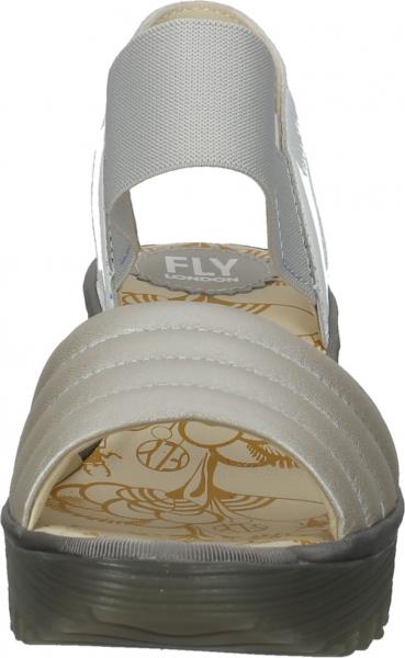 Bequeme FLY London Sandalen Schlupfschuhe f&uuml;r Damen P501414 001 Silber