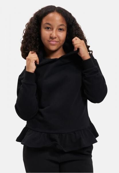 bequemer Urban Classics Unisex Hoodie Rippb&uuml;ndchen Kapuze 300 g/m&sup2; mit Baumwolle Schwarz