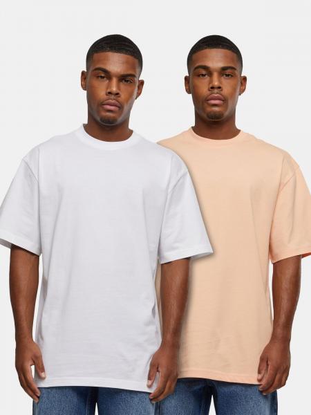 bequemes Urban Classics Herren T-Shirt 180 g/m&sup2; mit Baumwolle Beige/Wei&szlig;