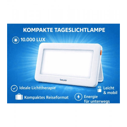 beurer TL 20 Tageslichtlampe Lichtstärke von 10.000 Lux kompakt für unterwegs Lichttherapie 16,5 x 8,5cm Weiß