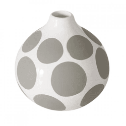 Boltze Vase „Punty“, grau/weiß, 13,5 cm