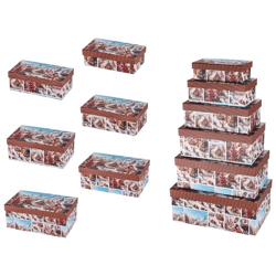 Boxenset, Lebkuchenhaus, rechteckig, 6er Set