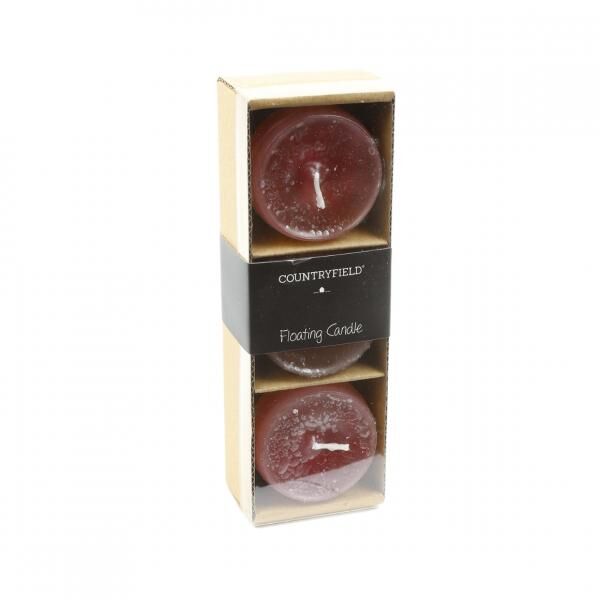 Countryfield Schwimmkerze Bollie aubergine 5 x 3,5 cm Satz von 3