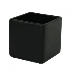 D&M Blumentopf, quadratisch, Basic, mattschwarz, 11 cm