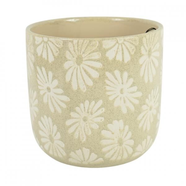 D&M Depot bloempot Daisy creme 20 cm