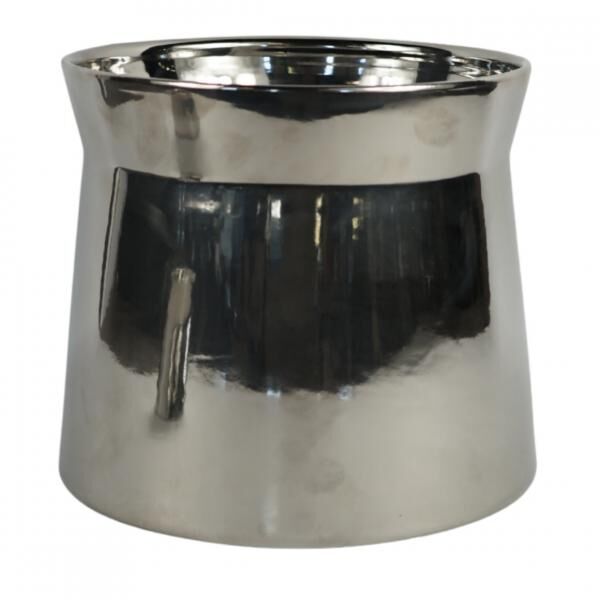 D&M Depot bloempot Diabolo zilverkleurig 25 cm