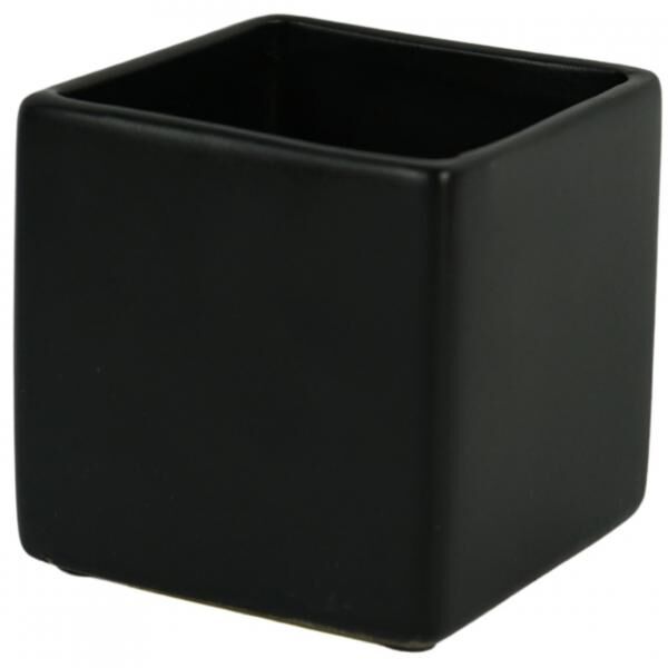D&M Depot Blumentopf, quadratisch, Basic, mattschwarz, 19 cm