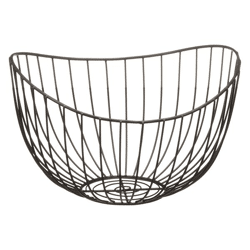 Wave decorative basket, black, small, approx. 26x24cm