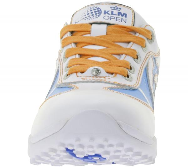 DUCA DEL COSMA Klm Open Unisex Golf-Schuhe mit Bootie-System Echtleder-Schuhe Sport-Schuhe 120981-20 Wei&szlig;/Blau