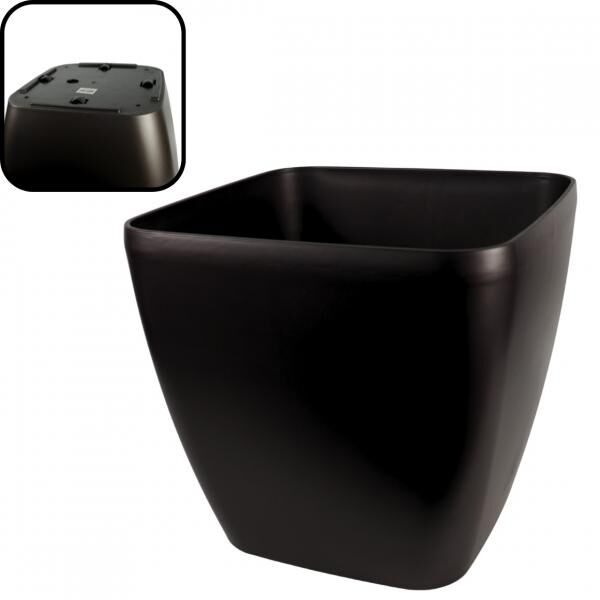 Fahrbarer Blumenkasten, schwarz, 44,5 cm