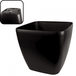 Fahrbarer Blumenkasten, schwarz, 44,5 cm