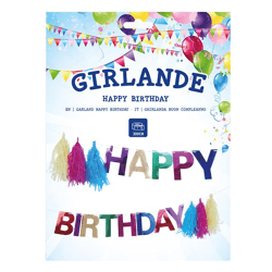 Girlande Happy Birthday, bunt, 300cmL