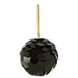 J-line Christmas ornament with sequins, black, 10 cm