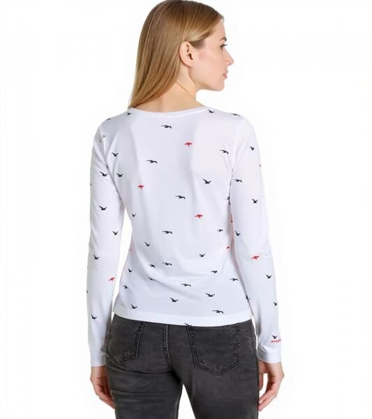 KangaROOS Damen Baumwoll-Sweatshirt stylisches Langarm-Shirt Rundhals-Pullover 86609137 Wei&szlig;