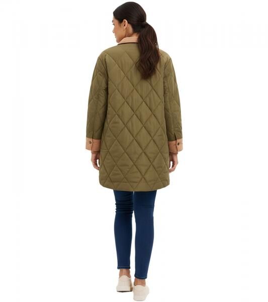 kuscheliger Mantel Damen Schwangerschafts-Jacke Mantel Umstandsmode Stepp-Jacke 936631 Gr&uuml;n