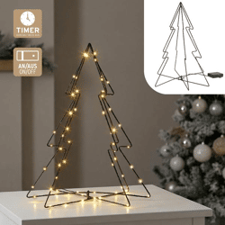 LED Baum, 3D, schwarz, 66 LEDs, ca. 45cmH