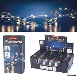 Lichterkette Mikro, 10 LED, Knopfzelle, 100cm