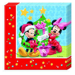 Mickey Christmas - 20 Two-Ply Paper Napkins 33x33cm