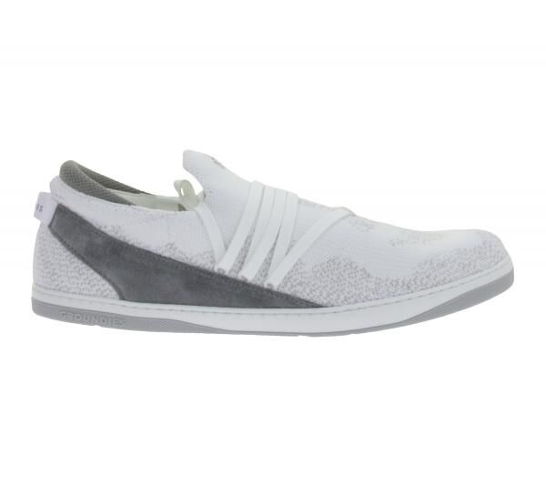 minimalistische GROUNDIES Barfu&szlig;schuhe Osaka Herren Low-Top Sneaker mit TrueSense Sohle Schn&uuml;r-Schuhe GND-280262-02 Wei&szlig;/Grau